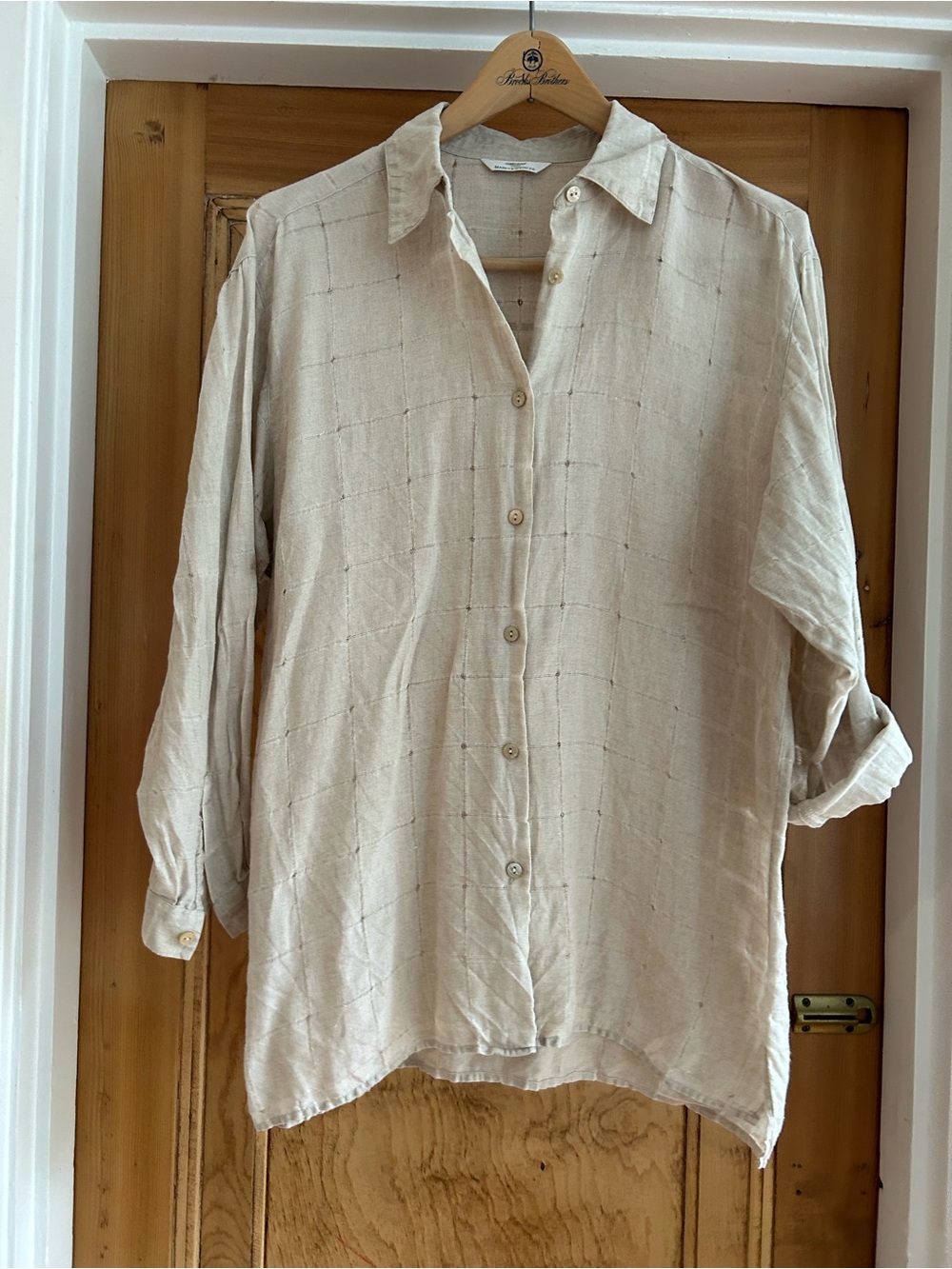 Marks & Spencer Lightweight Beige Linen Button-Down Shirt